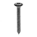 8 x 1 1/4 Phillips Oval Head Sems Screws Flush Washer (#6 Head) Black Oxide (100 pieces per package)