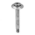 8 x 1 1/4 Phillips Oval Head Tek Sems Countersunk with Finishing Washer Chrome (50 pieces per packag