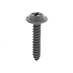 10 x 1 Phillips Flat Top Washer Head Sheet Metal Screws Black Black E-Coat (50 pieces per package)