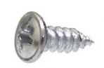 8 x 7/16 Phillips Washer Head Sheet Metal Screws 410 Stainless Chrome  (100 pieces per package)