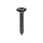 8 x 1 Phillips Oval Head Sems Screws Flush Washer (#6 Head) Black Oxide (100 pieces per package)