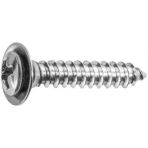 8 x 7/8 Phillips Oval Head Sems Screws Flush Washer (#6 Head) Chrome (100 pieces per package)