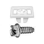 14 x 3/4 Hex Washer Head License Plate Screw (Slotted) Zinc and Nylon Nut