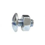 1/4-20 x 1/2 Truss Head License Plate Screw (Slotted) Zinc with Hex Nut