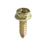 M6 x 20 Hex Washer Head Sheet Metal License Plate Screws (Phillips) Yellow Zinc Dichromate