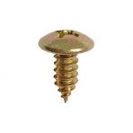 M6 x 15 Phillips Truss Sheet Metal License Plate Screw Yellow Zinc Dichromate