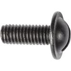 M6 x 16 Round Washer Head (5/8 Long) License Plate Screw (Slotted) Black E-Coat with 168 Hours Salt