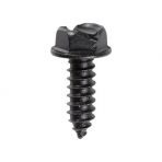 14 x 3/4 Hex Washer Head License Plate Screws (Slotted) Black E-Coat with 168 Hours Salt Spray