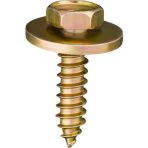 10 x 3/4 Hex Head Sems Screws (Indented) with Free Spinning Washer Zinc & Yellow Dichromate (50 piec