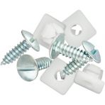 14 x 3/4 Slotted Truss Head License Plate Screws Zinc with Nylon Nut (50 sets per package)