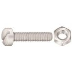 M6 x 25 Slotted Pan Machine License Plate Screws with nut Natural Nylon (25 sets per package)