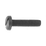 M6 x 25 Slotted Pan Head Machine Screws Black Nylon (50 pieces per package)