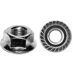 5/16-18 Serrated Flange Locknuts (Large Flange) Black Phosphate (100 pieces per package)