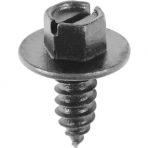 14 x 5/8 Hex Washer Head License Plate Screws (Slotted) Black E-Coat