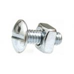 1/4-20 x 3/4 Truss Head License Plate Screw (Slotted) Zinc with Square Nut