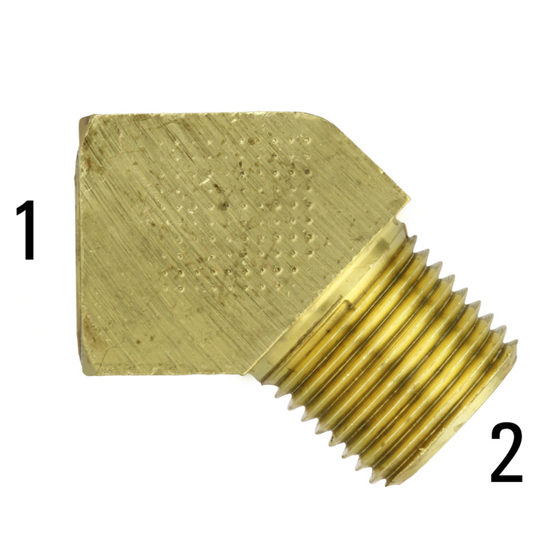 1/4-18 Male NPT x 1/4-18 Female NPT 45 Degree Elbow Brass 1200PSI