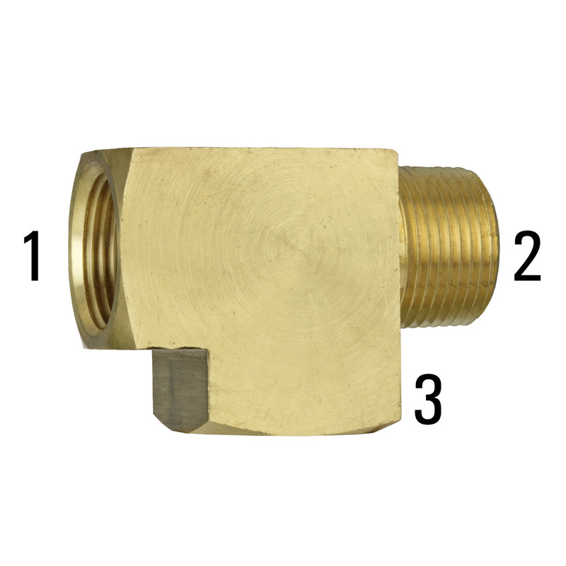 1/4-18 Female NPT x 1/4-18 Male NPTx 1/4-18 Female NPT Street Tee Brass 1200PSI