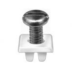 1/4-20 x 5/8 Pan Head Type F (Slotted) Thread Cutting License Plate Screws Zinc and Nylon Nut