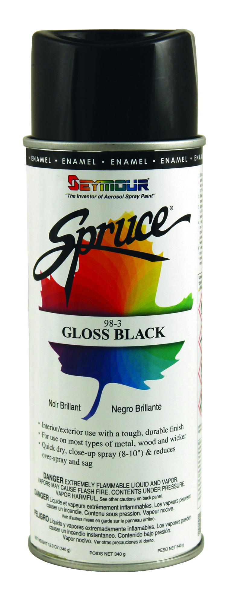 Gloss Black 16 ounce Can General Use Paint (Indoor & Outdoor)