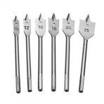 6 Piece Spade Bit Set For Wood 1/4 Hex (3/8,1/2,5/8,3/4,7/8,1)