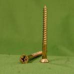 7 x 5/8 Phillips Flat Head Wood Screws Brass