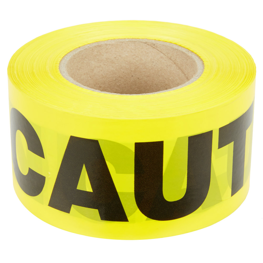 Yellow Caution Tape, 1.3 Mil, 2.8" X 1000ft (1 piece per package)