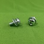 M5 x 0.8 x 10 Phillips Pan Machine Screws with Lock and Flat Clear Zinc Plated