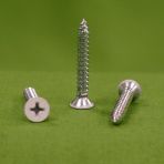 8 x 1 1/2 Phillips Flat Head Sheet Metal Screws 18-8 Stainless With White Head