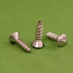 10 x 3/4 Slotted Oval Head Wood Screws 18-8 Stainless