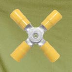 Yellow 4 Way Connectors Nylon Insulated 12-10 Wire Size