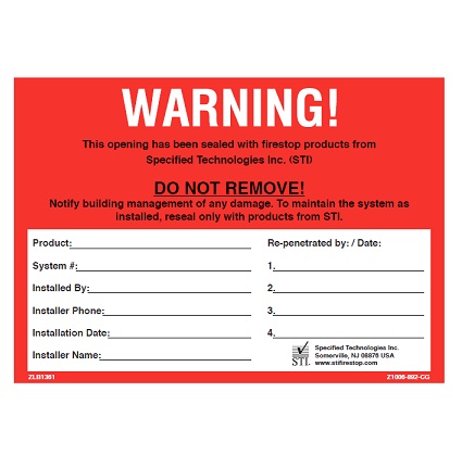 Plastic Double Sided Warning Label