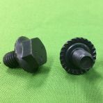 M6 x 1.0 x 16 Hex Head Flange Bolts with Serrations Class 10.9 Black Phosphate (10mm Hex)